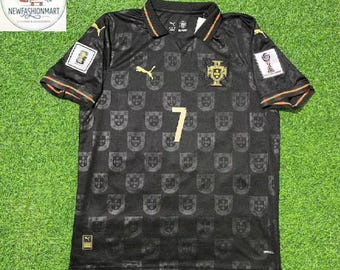 Cristiano Ronaldo #7 Portugal Mundial // 2026 Camiseta de fútbol negra Tri