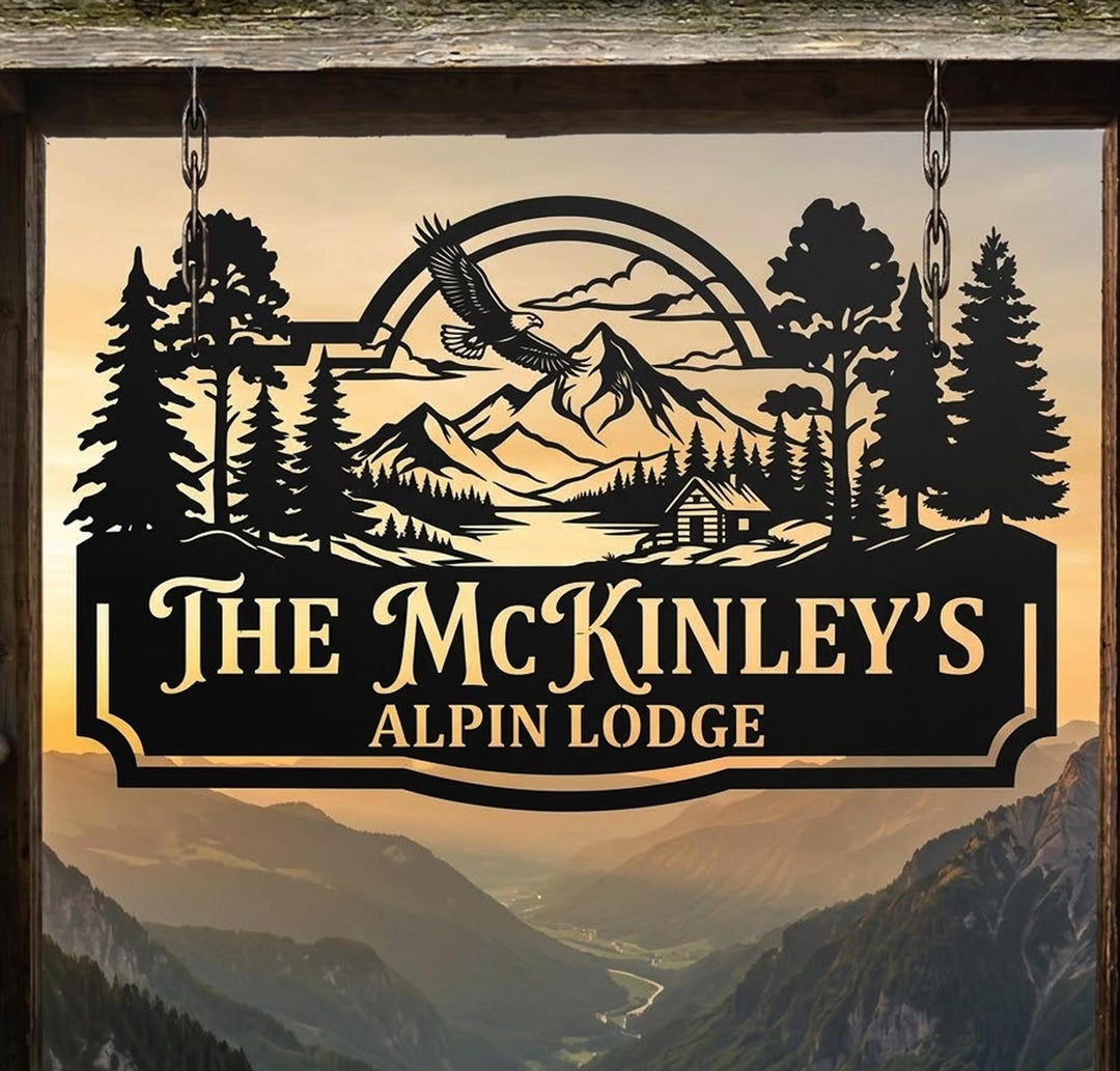 Personalized Alpine Lodge Metal Sign, Custom Family Cabin Decor - Etsy
