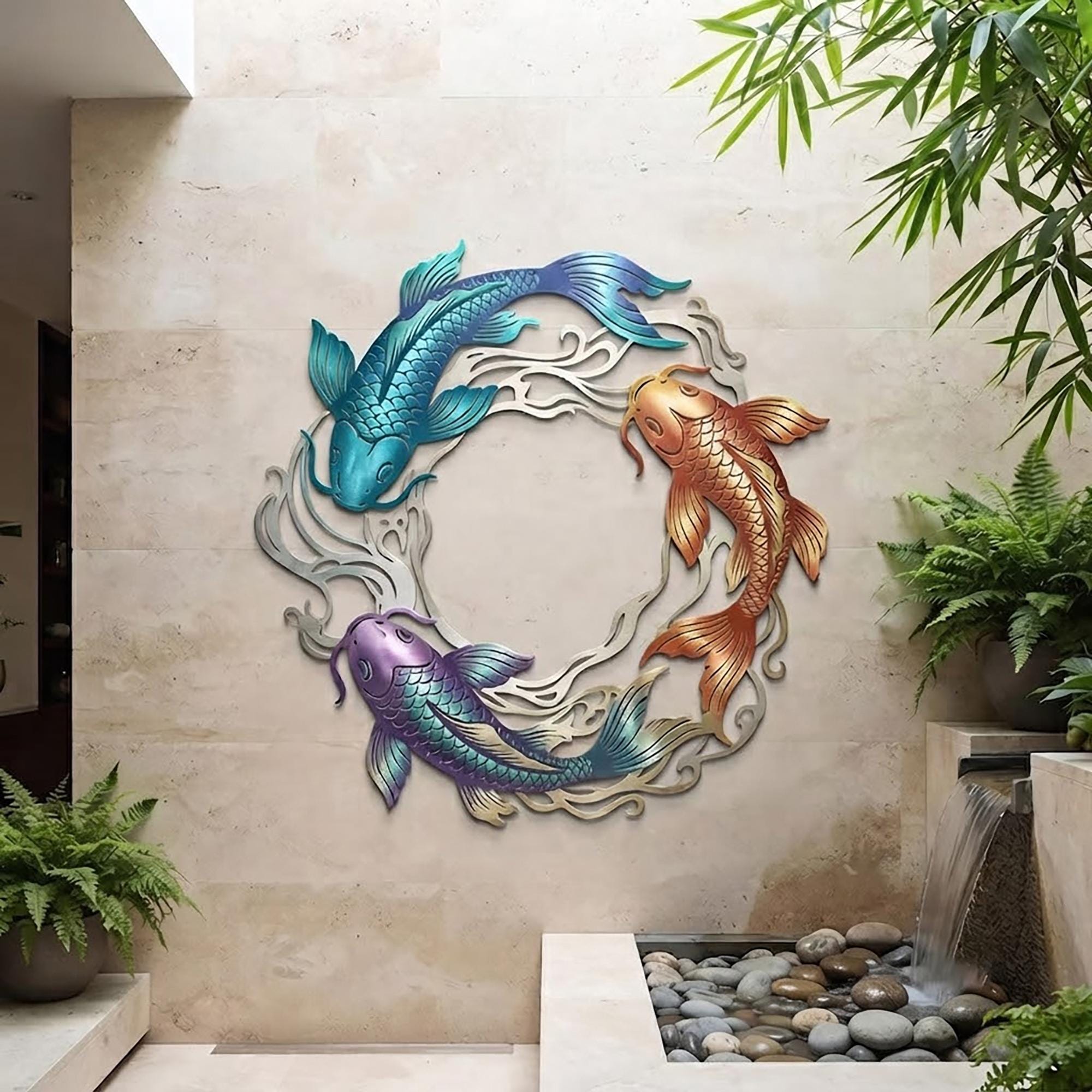 Three Koi Fish Art - Etsy