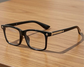 Schwarze, quadratische Brillenfassung für Damen und Herren, hochwertige optische Acetatbrille, Vintage-Designerbrille, Unisex-Korrektionsbrille