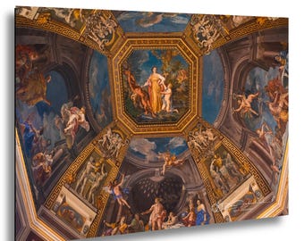 Vatican Pio Clementino Hall of Muses Fresco Print, Rome Museum Ceiling Art