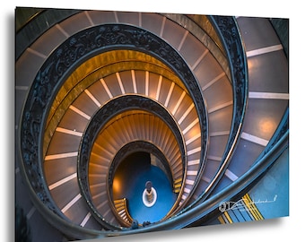 Vatican Spiral Staircase Photography Print, Rome Architectural Wall Art, Fine Art Decor