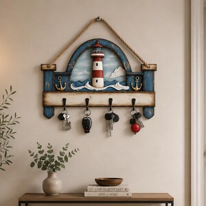 Wooden Wall Key Hook - Multi-Purpose Home Decor, Eco-Friendly Kitchen Porch