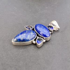 Natural Lapis lazuli  Statement Pendant, elegant handmade pendant, unique gemstone ,gift for her ,gemstone pendant ,bohemian pendant
