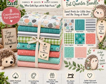 Baby Hedgehog Themed Fat Quarter Bundles