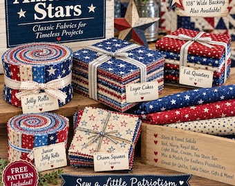 American Stars Fabric Precuts | Patriotic Americana Quilting Collection
