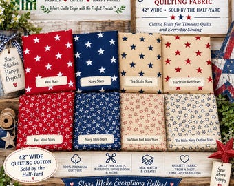 American Stars Quilting Fabric | Patriotic Americana by Half Yard
