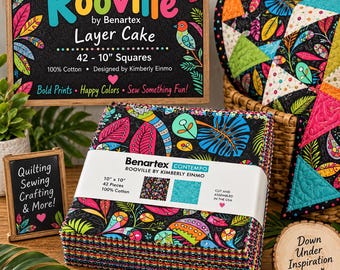 Rooville Layer Cake by Benartex – 10” Precut Quilt Squares