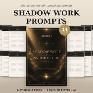 Shadow Work Journal | 200 Prompts | Inner Child Healing, Limiting Beliefs, Self-Worth | Printable Self Discovery Workbook PDF
