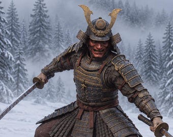 Oni Samurai Armor Set, Japanese Demon Warrior Cosplay, Dark Fantasy Kabuto Helmet