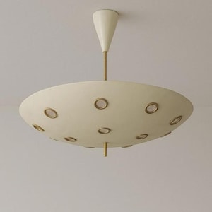 Handmade Brass Pendant Light, Mid Century Ceiling Lamp, Matte Finish, Dining, Kitchen, Entryway Use