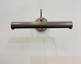 Antique Gold Brass Picture Light, Mid-Century Wall Lamp, Art Display Fixture (15 Inch)