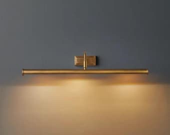 Mid-Century Modern Raw Brass Picture Light - 24 Inch Wall Sconce