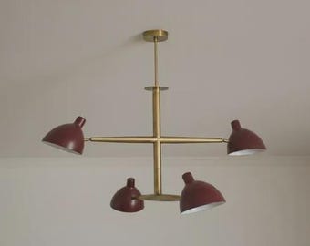 Kastanjebruine kap handgemaakte Spoetnik kroonluchter moderne messing hanglamp Italiaanse stijl plafondarmatuur