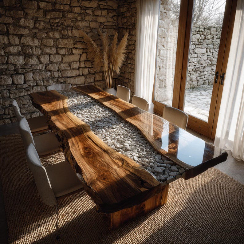 Gray Stone Epoxy Table