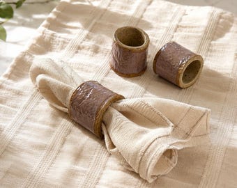 Handmade Ceramic Napkin Rings Set Of 2