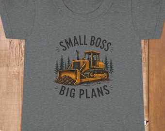 Kleinkind Bulldozer Shirt, kleine Boss große Pläne Bau Tee