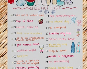 Customisable Canvas Summer Bucket List