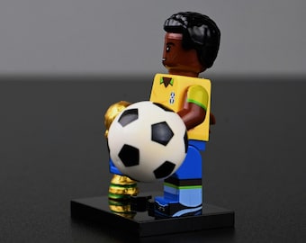 MOC- Pelé Minifigure – Brazil 10 Yellow Jersey King! Children's Day