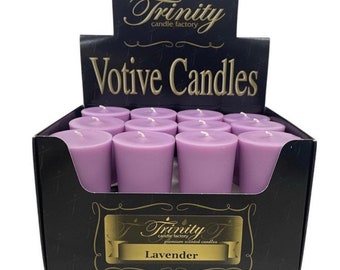 Lavender Votive Candles, Essential Oil Lavender Fragrance (12pack)