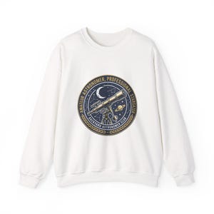 Amateur Astronomer Professional Stargazer Sweatshirt - Backyard Astronomer Gift - Vintage Mission Patch Telescope Tee