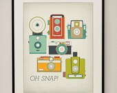 Oh Snap Retro Vintage Camera 11x14 Art Print