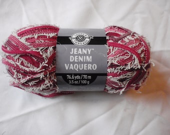 Discontinued Loops & Threads Jeany Denim Yarn in Color #4 Red