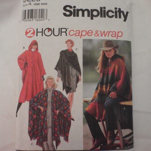 Uncut Simplicity 9223 Misses 2 Hour Cape & Wrap Pattern 1994