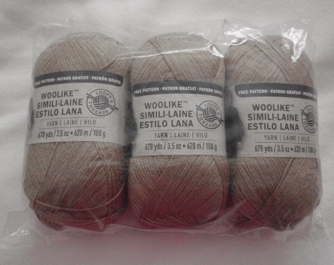 Loops & Threads Woolike Simililaine Yarn Tan Etsy
