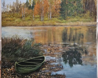 Acrylic painting, autumn, autumn landscapes, landscapes, winter landscapes