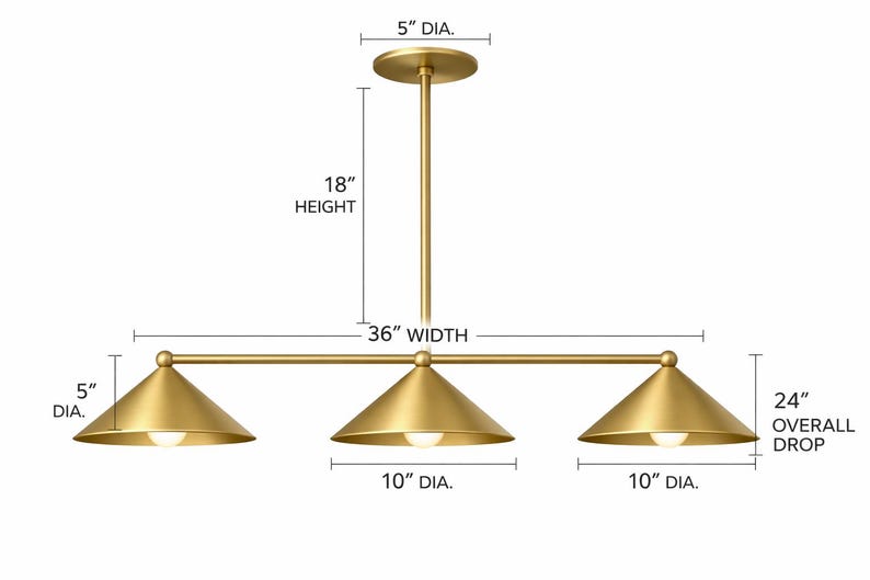 Brass Linear Chandelier for Kitchen Island: 3 Linear Pendant Lighting Fixtures - Over Dining Table Light Fixture image 8