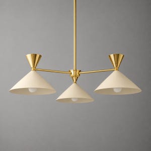 Brass Linear Chandelier for Kitchen Island: 3 Linear Pendant Lighting Fixtures - Over Dining Table Light Fixture