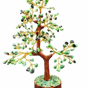 Natural Ruby Zoisite Crystal Tree, Gemstone Money Tree, Healing Crystal Tree, Reiki Decor, Feng Shui Gift