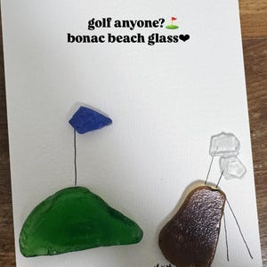 Tarjeta de felicitación de golf con vidrio marino