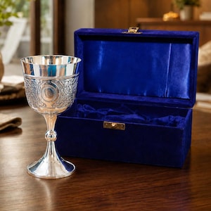 Personalized Silver Goblet, Engraved Brass Chalice, Custom Name Wine Goblet, Medieval Viking Gift, Wedding Gift for Him, Groomsmen, With Box