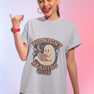 Midnight Reading Club T-Shirt — Cute Ghost Booklover Tee - Trending Now