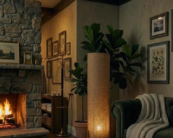 Japanische Stehlampe Holz Stoff Stehlampe Minimalistische LED Licht Gemütliche Umgebungsbeleuchtung Wohnzimmer Schlafzimmer Dekor