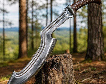 Espada egipcia Khopesh forjada a mano, acero de alto carbono, mango de palisandro, regalo de fantasía para cosplay, regalo de Halloween