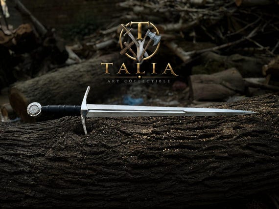 Hand Forged Medieval Longsword ,Full Tang, High Carbon Steel, Leather Sheath , Gift for Him, Halloween Gift