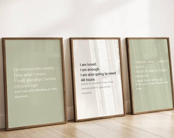 Introvert Wall Art Set | Funny Sarcastic Prints for Quiet People | Cynical Affirmations Poster Bundle | Printable Gift | Digital Download
