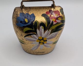 Vintage handmålad blommig koklocka