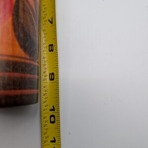 Vintage Japanse houten Kokeshi-pop 10" gesigneerd door kunstenaar afbeelding 8