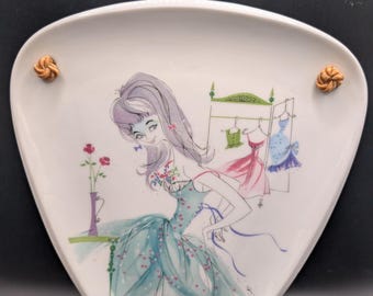 Vintage MCM Alka Kunst Barvaria Decorative Wall Plate Sassy Lady