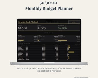 Monatliche Budget Tabelle | 50/30/20 & 70/20/10 BudgetTracker | Google Sheets Vorlage (Digitaler Download)