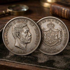 ハワイ銀貨 1883年 1ダイムと4/1ドル　2枚 1883 hawaii coins - Etsy 日本