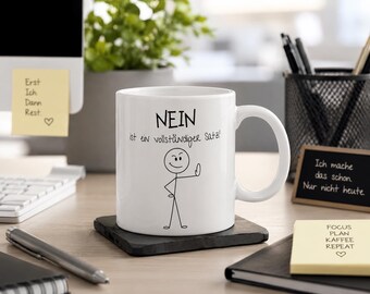 Lustige Tasse „Nein ist ein vollständiger Satz“ | Büro Humor | Introvertiert Geschenk | Sarkastische Kaffee Tasse