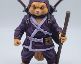 Dragon Ball Ninja Dog Shu Figurine – 3D Resin Statue of Gang Pilaf Shinobi Warrior with Katanas | DBZ/DBS Collection Custom DIY Model
