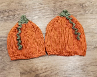 Handmade Knit Acrylic Yarn Pumpkin Hat