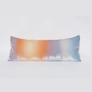 Velvet sunrise 'Brand new' lumbar long hand painted velvet pillow cover Uk, 30" x 12", 'MADE TO ORDER'