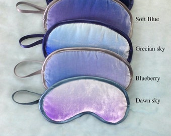 Sleep mask hand painted velvet, various colors, adjustable strap, gifts, READY TO SHIP, Uk